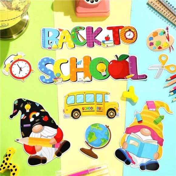 9-Piece Back to School Magnetic Decals - Gnomes, Globe, Fridg , Classroom & more - Picture 5 of 7